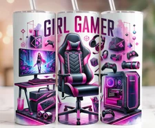 Girl Gamer 20 oz Stainless Steel Tumbler Handmade