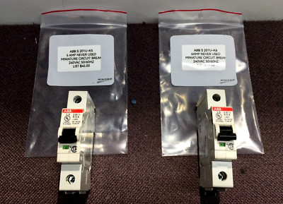 ABB S 201U K 5A AND 6A CIRCUIT BREAKERS, 1 POLE, 240V, 50/60HZ. (E-E)