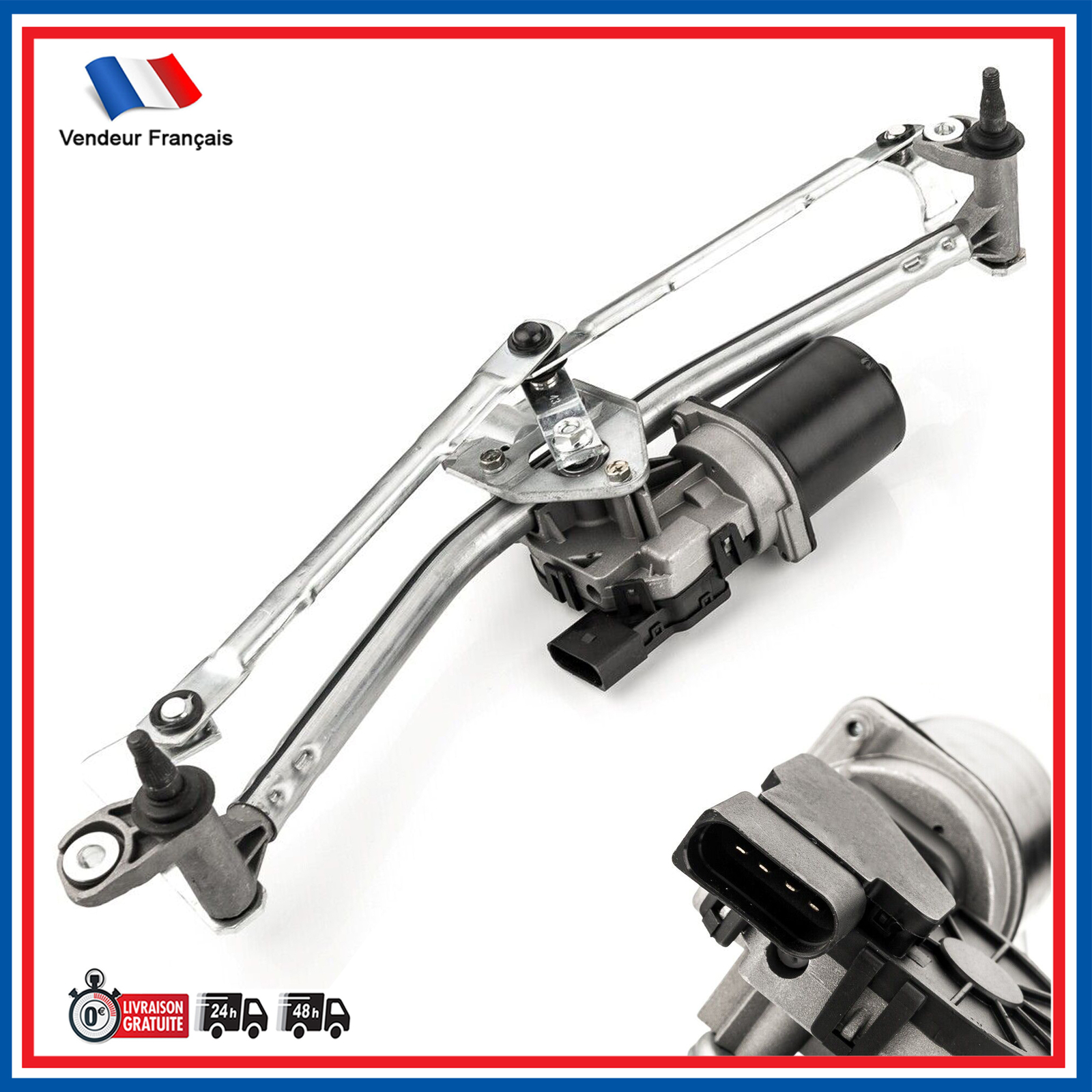 Tringlerie d'essuie-glace avant VW Polo 6Q1955119 balayage silencieux haute performance