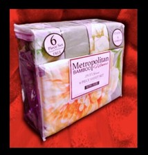 METROPOLITAN BAMBOO 1800 SERIES 6pc SHEET SET KING SIZE,incl 2 free pillowcases,