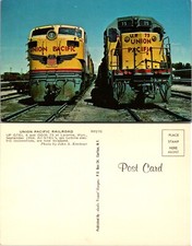 Union Pacific GTEL 4 and DD35 at Laramie Wyoming WY Postcard