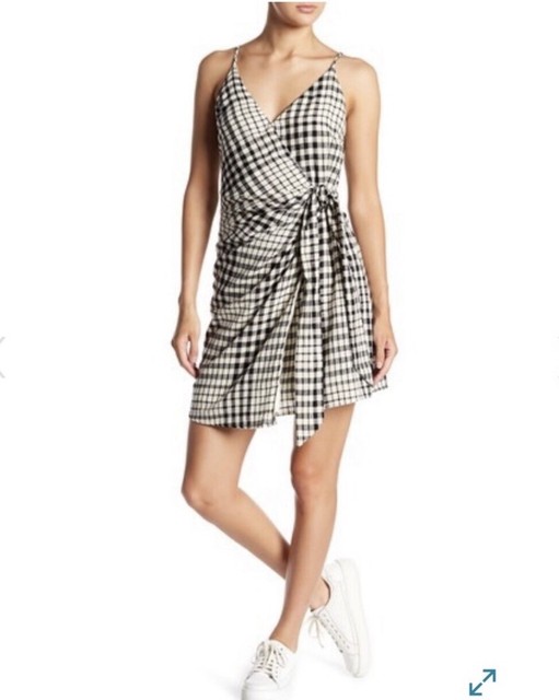 checkered wrap dress