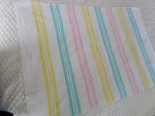 Vtg Dundee Baby receiving blanket Pastel Stripe 100 cotton