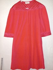 Vintage Vanity Fair Gown Red Zip Fleece House Dress Long Robe S women USA velvet