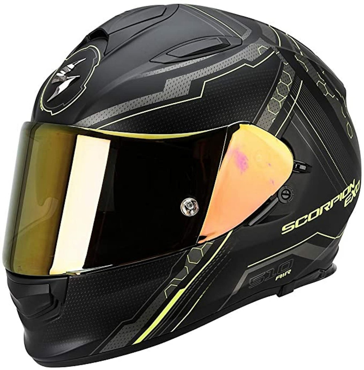 scorpion 510 helmet HELMET SCORPION EXO-510 AIR SYNC BLACK YELLOW XXL