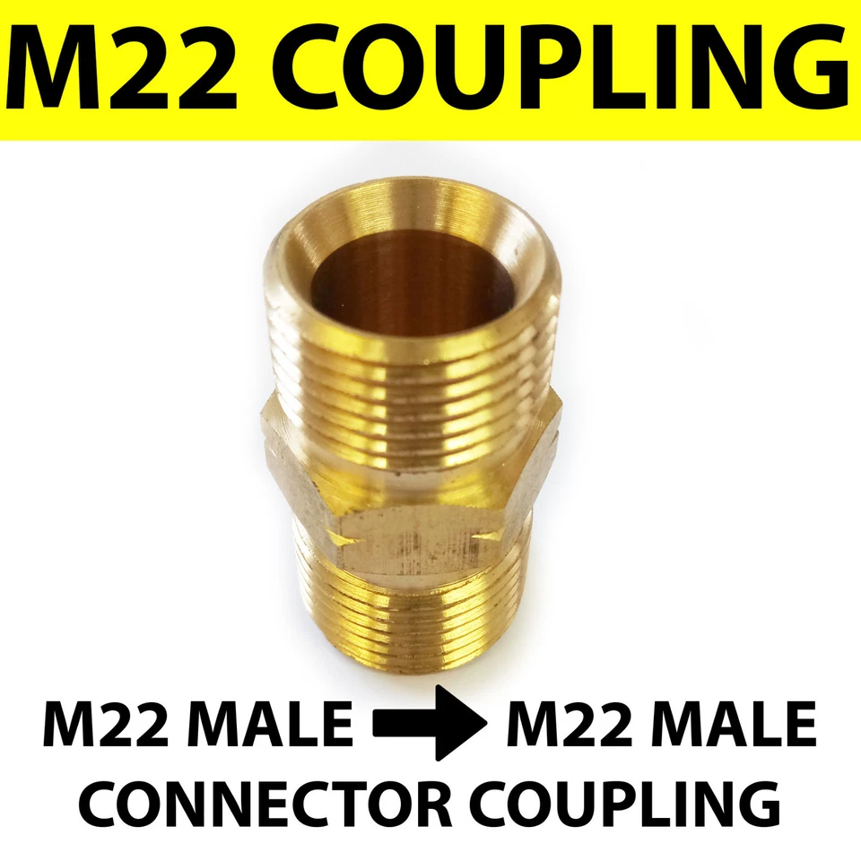 KIAM PRODUCTS M22 male - M22 male Coupling connector BRASS Pressure Washer hose adapter