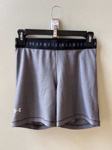 NUOVO pantaloncino donna Under Armour HeatGear Middy compressione grigio taglia media - Foto 11 di 16