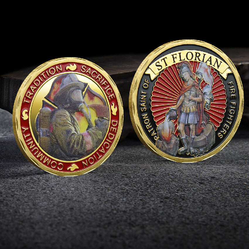 Collectible Challenge Coin Firefighter Fireman Prayer US Saint St Florian Medal