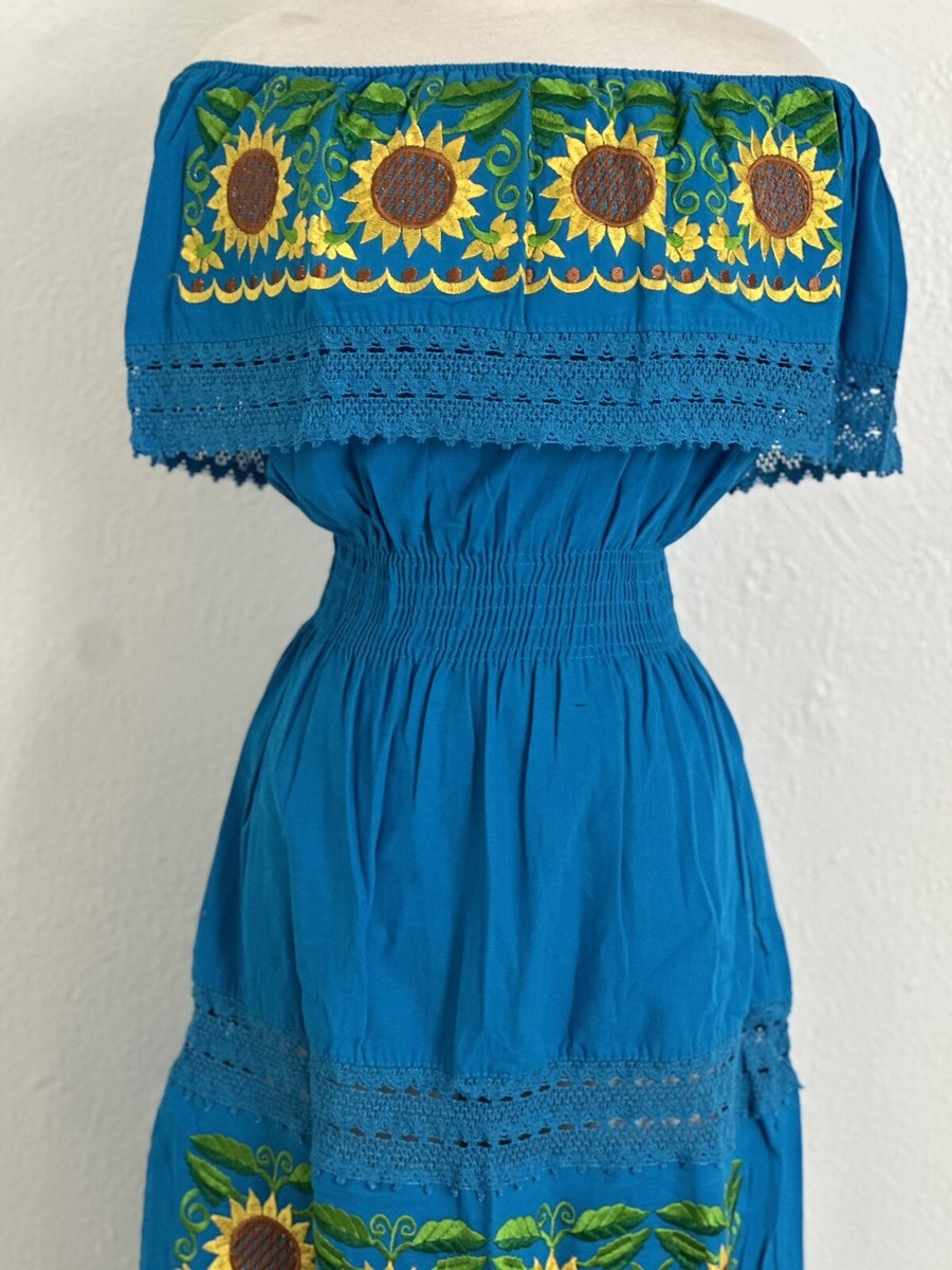 Girasol Size Small / Medium Maria Bonita Vintage Embroidery Mexican Dress View 2