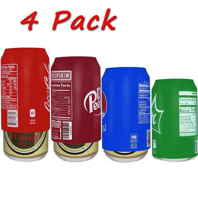 Silicone Beer Can Covers Hide A Beer (4 PACK) Variety Pack, beverage