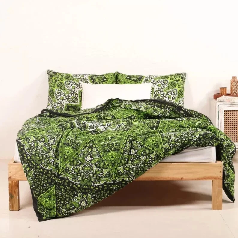 Juego de cama bohemio edredón edredón edredón edredón tamaño king indio mandala Foto 3 de 4