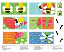 Studio e Fabrics ~ BeeCause I Love You ~ 100% Cotton Soft Fabric Book Panel