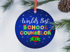 World's Best School Counselor Christmas Ornament, School Counselor Gift