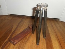 Vintage Rotu Telescopic Camera Photo Photograph Tripod With Leather Case
