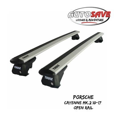 THULE - WingBar Evo (silver) Roof Bars for Porsche Cayenne Mk2 2010-17 Open Rail