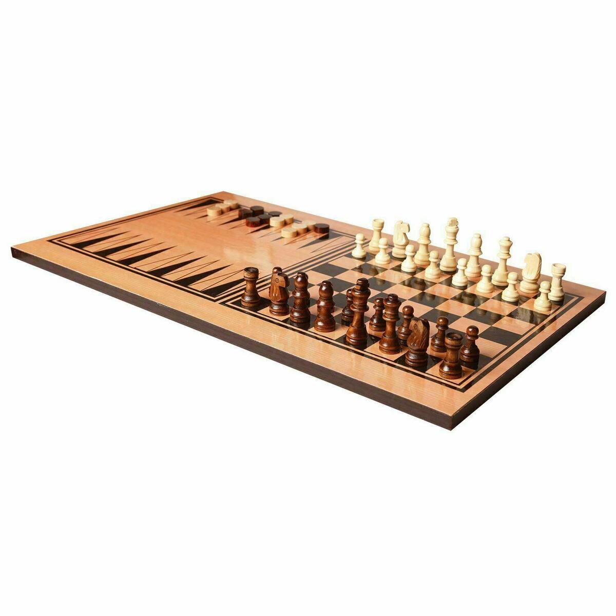 Vintage Small Wooden Travel Chess Set With Drawer 15.5cm X -  UK