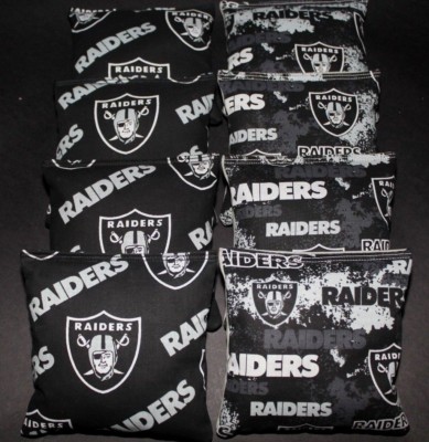 Set of 8 OAKLAND RAIDERS ACA Regulation CORNHOLE BEAN BAGS