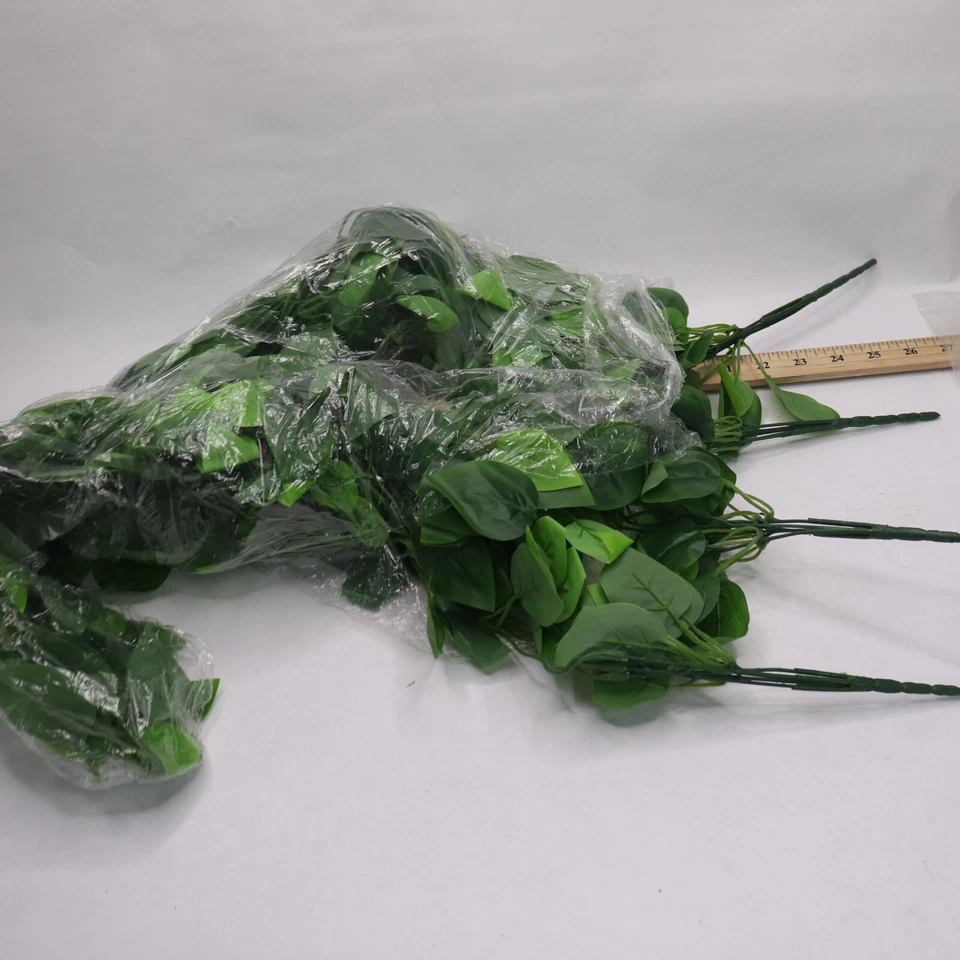 (4-Pk) Wofair Plantas Colgantes Artificiales Hojas de Hiedra Falsas Poliéster Verde Foto 4 de 4