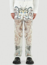 Burberry London 100% Silk SS21 Marine Print C...
