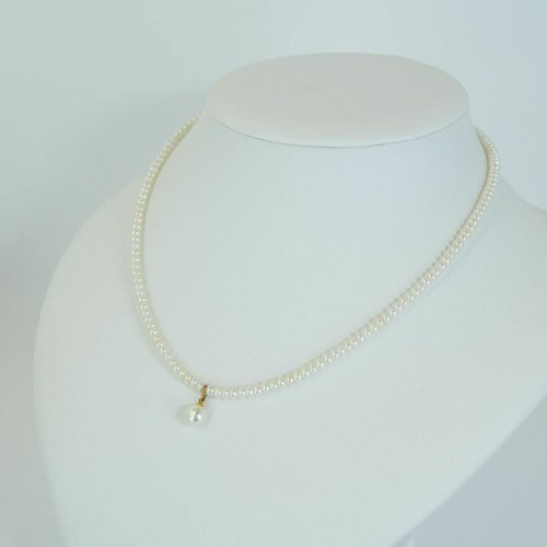 Used MIKIMOTO Pearl Necklace Yellow Gold K18 Baby Pearl No Box for Women - Picture 3 of 9
