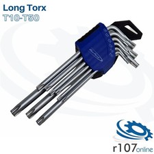 Blue Point 9pc Long Torx Key Set T10-T50 - As sold by Snap On