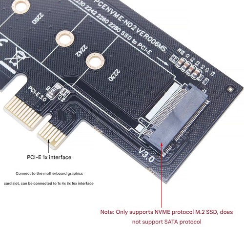 1 PC Cards PCIE to M2 Adapter PCI 3.0 X1 to NVME SSD M2 PCIE New - Picture 7 of 9