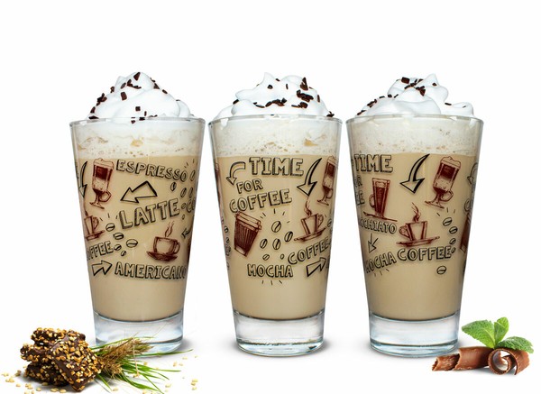 6 Latte Macchiato GläSer 310Ml KaffeegläSer GläSer TeegläSer Mit Kaffee-Aufdruck-image
