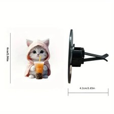 Cute Cat Acrylic Car Air Freshener Vent Clip Interior Decor Aromatherapy