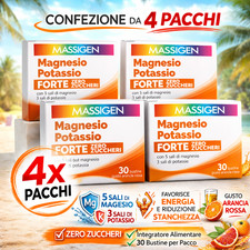 Massigen Magnesio Potassio FORTE Zero Zuccheri 4x30 Bustine (120)