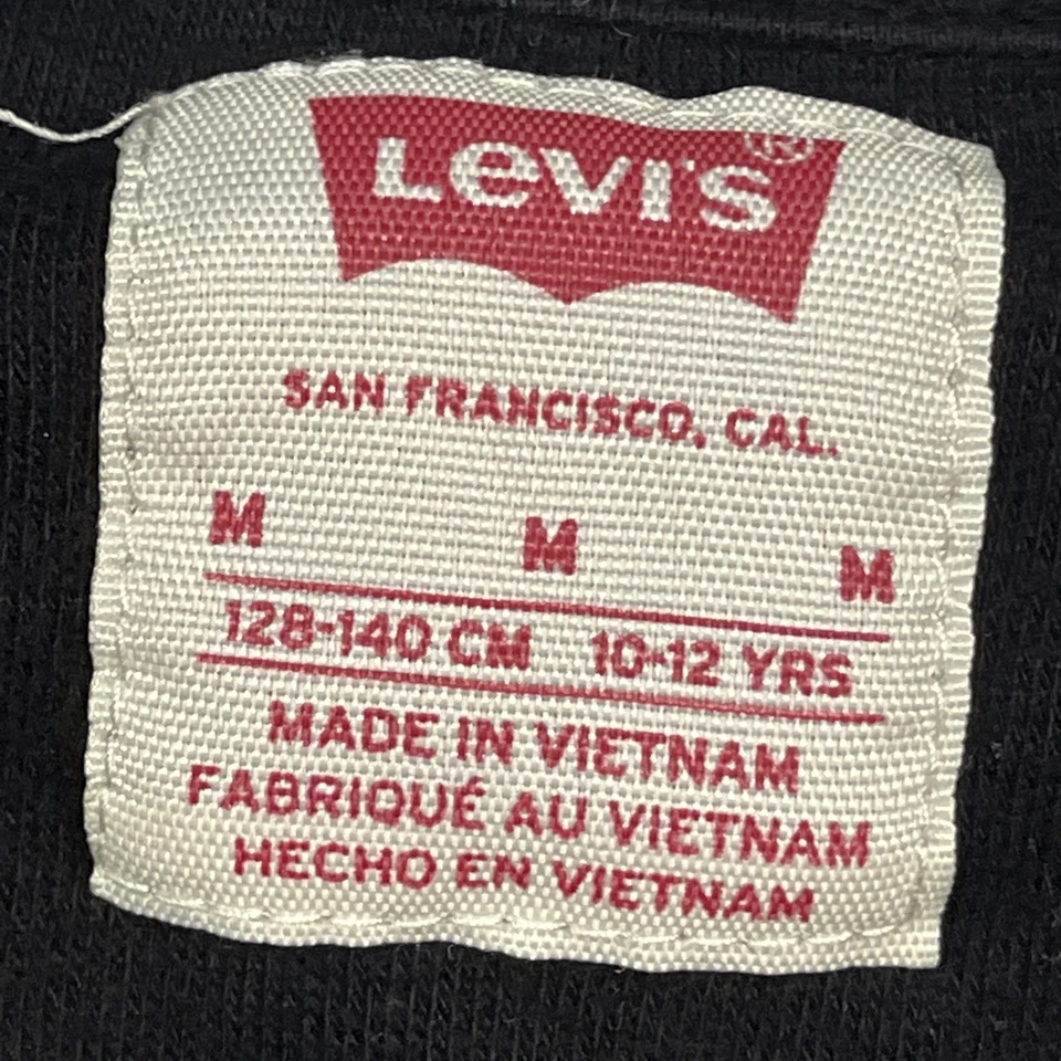 Sudadera Manga Larga NEGRA Logo LEVI’S Plateada Años 90 NIÑOS Mediana 10/12 Cuadrada M Foto 2 de 4