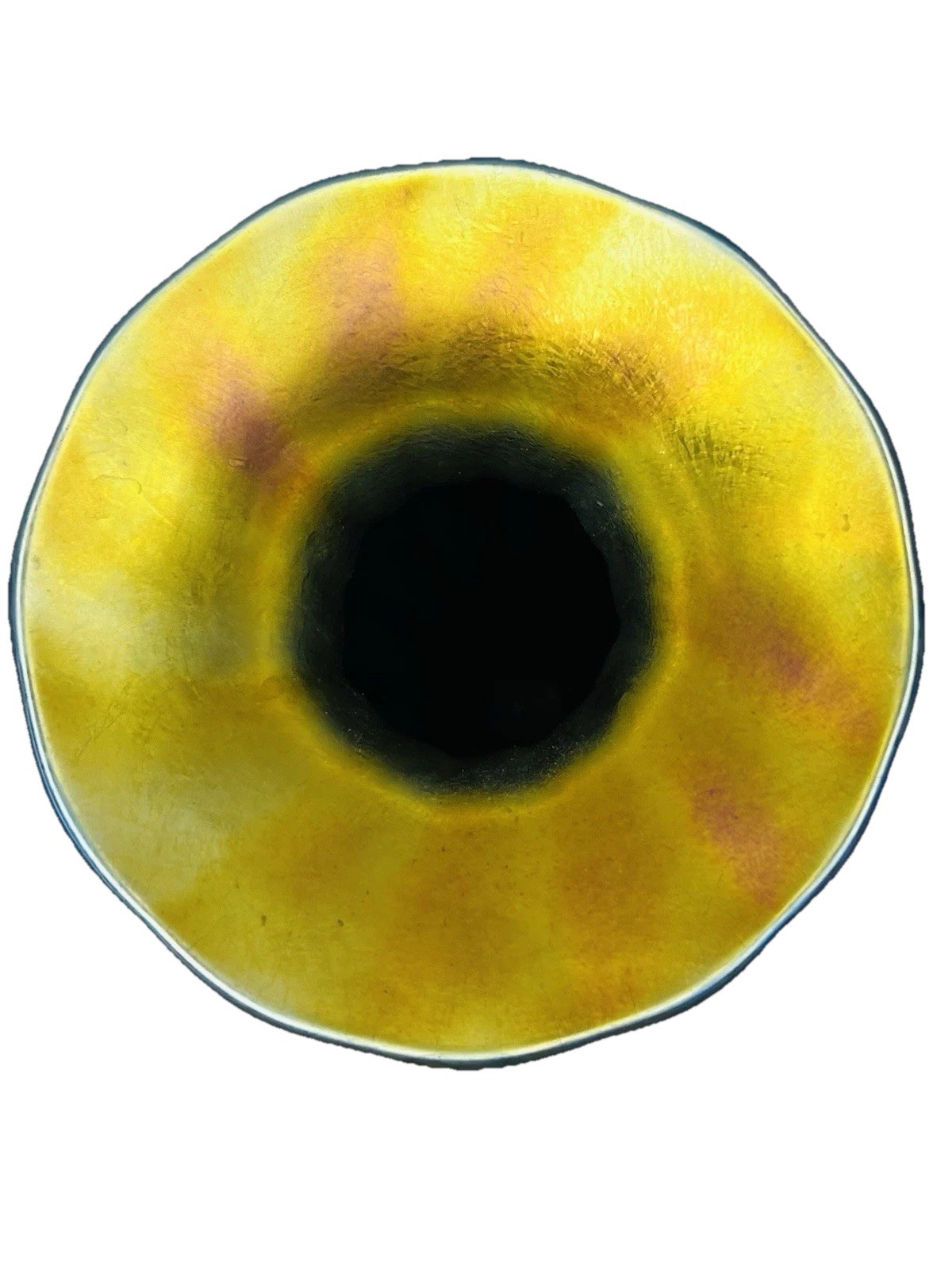 LUNDBERG STUDIOS  VASE Tall 12.5" Iridescent Gold Blue - Signed/Numbered 111652