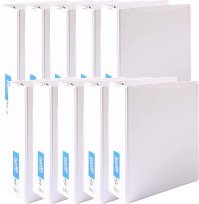 NEW 10x Bantex Insert 4 Ring Binder Folders 4D 65mm A4 White BULK