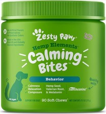 Zesty Paws Hemp Elements Calming Bites Behavior Turkey 90 Chews -Best By 11/2025