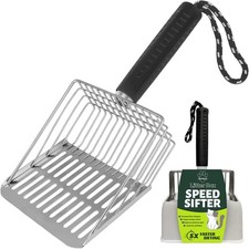  2026 Version Efficient Metal Cat Litter Scoop- Stainless Steel Cat Litter Sc...