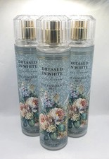 BATH AND BODY WORKS DRESSED IN WHITE BODY MIST 8 FL OZ 3 PIECES 