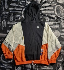 NIKE Activewear ICON PULLOVER HOODIE ORANGE WHITE CJ2029-010 Size Small