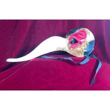 Venetian Plague Doctor Mask Medico della Peste Gold Leaf Red Black Made in Italy