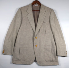 Vintage Brioni Cashmere Field Jacket Blazer Safari Sports Logo Buttons 42 52