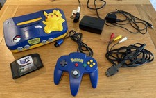 Nintendo 64 Pokemon Pikachu Edition Blue & Yellow Console PAL