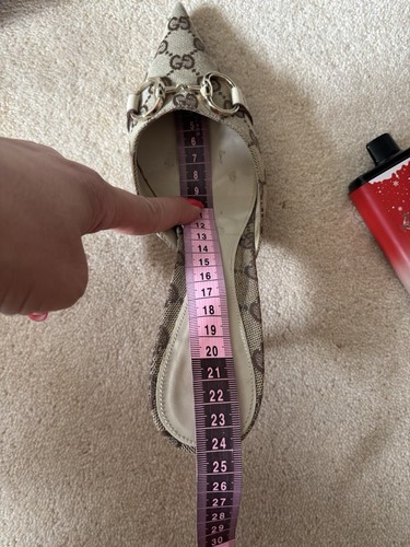 VINTAGE GUCCI Beige Monogram Pointed Mules Shoes Heels UK 4 / 37 - Picture 22 of 24