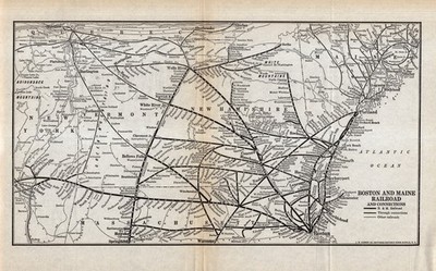1931 Antique BOSTON and MAINE RAILROAD Map Vintage Railway Map 3059