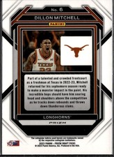 2023 Panini Prizm Draft Picks #6 Dillon Mitchell Rated Prospect Purple Wave