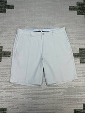 Peter Millar Crown Sport Performance Golf Shorts Mens 36 Gray Flat Front Casual