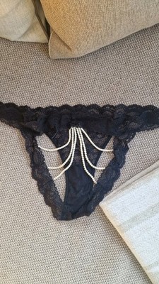 Aubade Boite a Desir Paris Slip Gr. 36/38/40 Neu Schwarz Perlen NP 99  Dessous