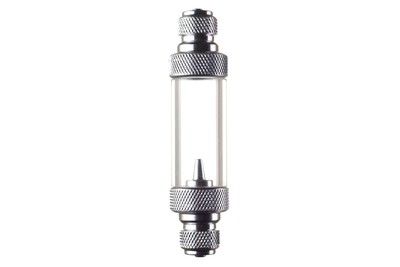 Inline CO2 Blasenzähler & integriertes Rückschlagventil in Silber Messing