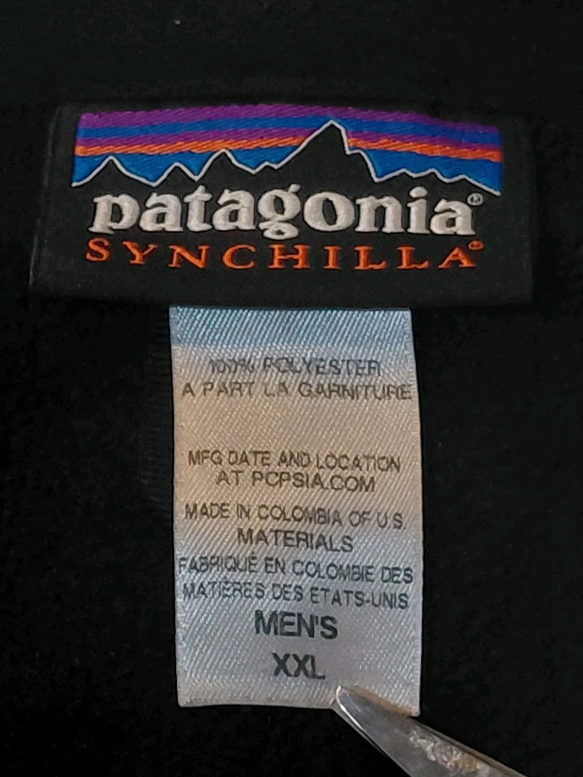 Patagonia Simple Synchilla Double Fleece Full Zip Jacket Men's 2XL Black 2014 - product detail image 9