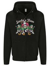 Santa American Football Team Christmas Xmas Mens Zip Up Hoodie