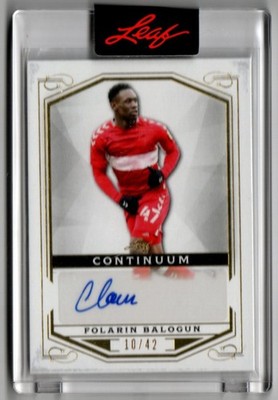 2022 Leaf Continuum Soccer Folarin Balogun AUTO AS Monaco FC Encased RARE