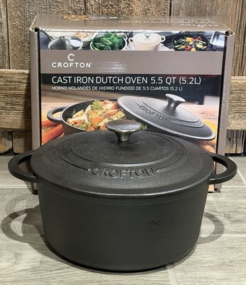 CROFTON 5.5 qt Cast Iron Dutch Oven N.I.B.