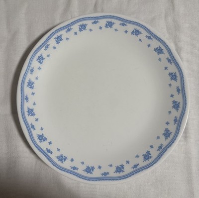 Vintage Corning Corelle ''Morning Blue'' 6 Dinner Plates 10 1/4'' Floral Border